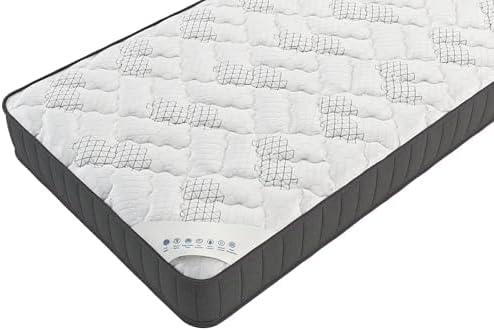 Twin 8-Inch Gray and White Innerspring Gel Memory Foam Mattress