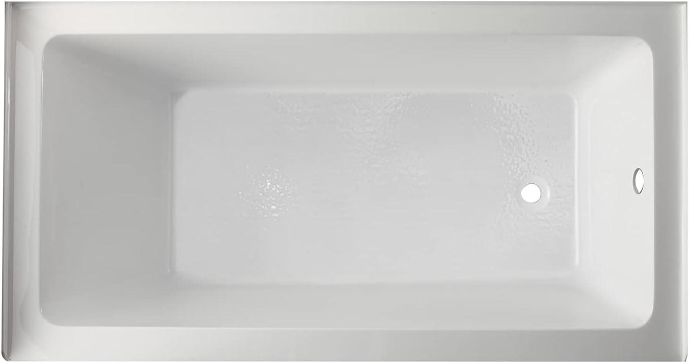 Kingston Brass VTAP6032R22C Kingston Brass Aqua Eden 60-Inch Acrylic Rectangular 3-Wall Alcove Tub with Anti-Skid Surface