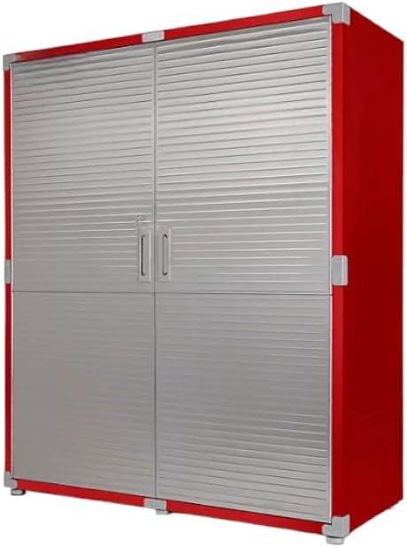 Seville Classics UltraHD Mega Steel Storage Cabinet, 48" W x 24" D x 72" H, Red