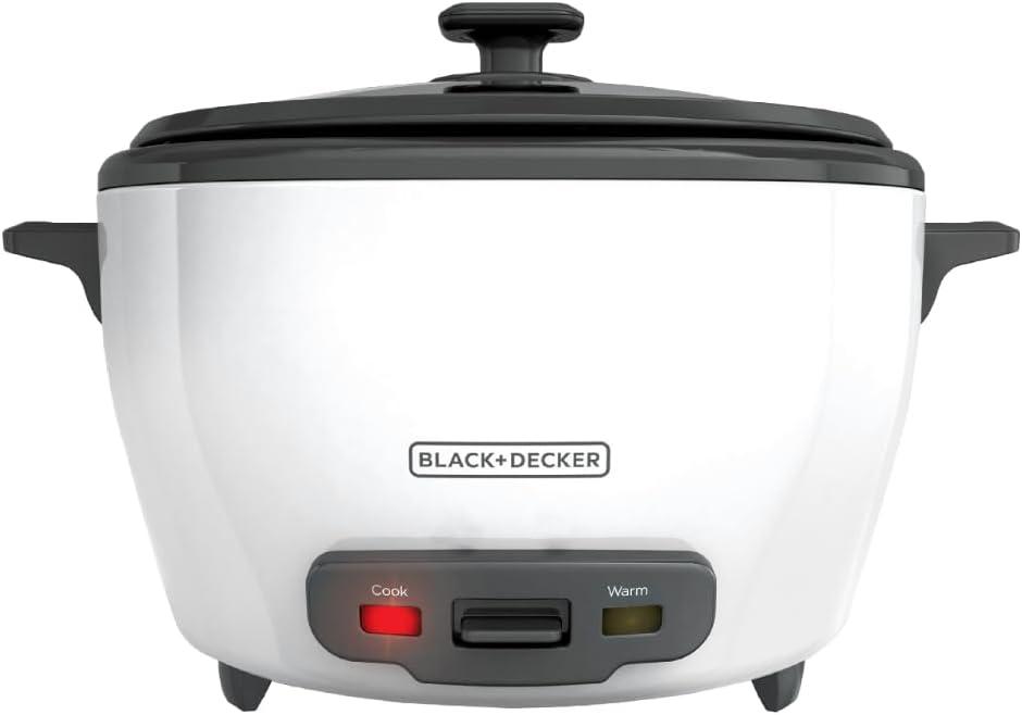 BLACK+DECKER BLACK+DECKER, Rice Cooker, Uncooked Rice, Steaming Basket, Removable Non-Stick Bowl, One Touch
