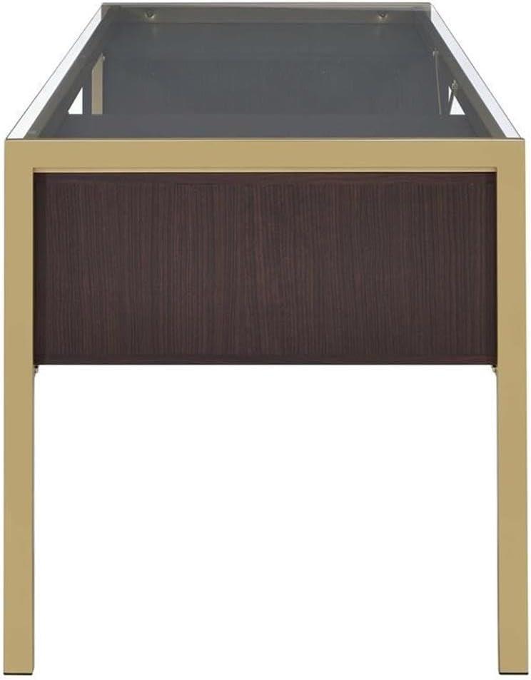 Everly Quinn Solid Wood Top Metal Base Writing Desk
