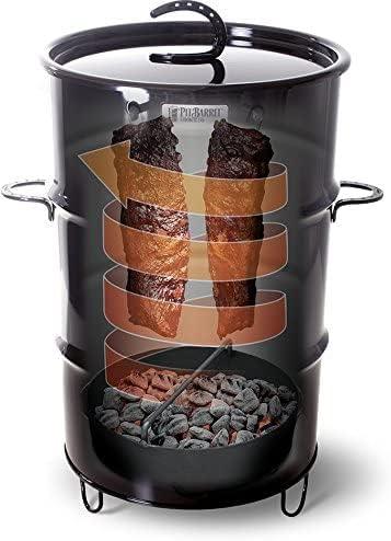 Classic Black 18.5 Inch Porcelain Drum Smoker with Accessories