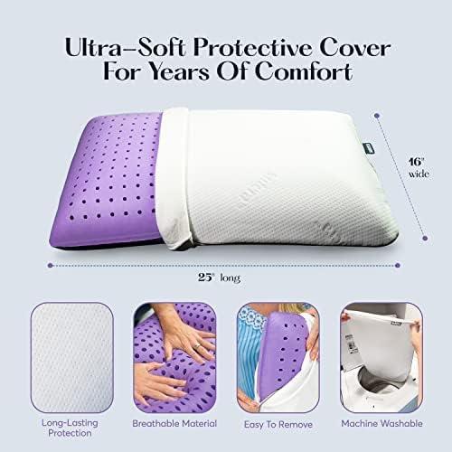 Lavender Zen Rectangular Memory Foam Cooling Bed Pillow