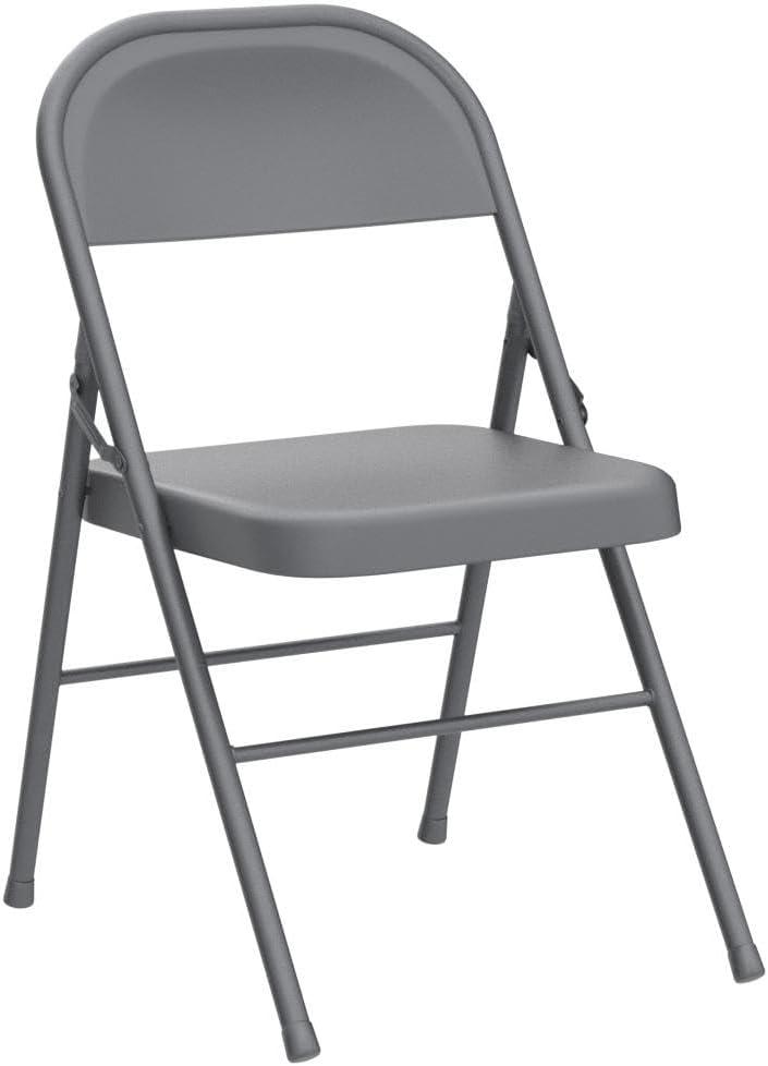 COSCO All- Steel Folding Chair, 4-Pack, Gray
