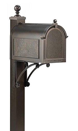 Deluxe French Bronze Aluminum Mailbox with Side Plaques