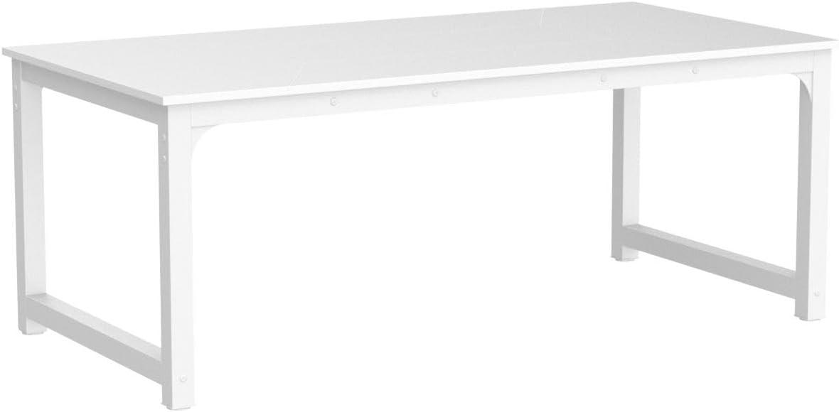 White Rectangular Reclaimed Wood Dining Table with Metal Legs