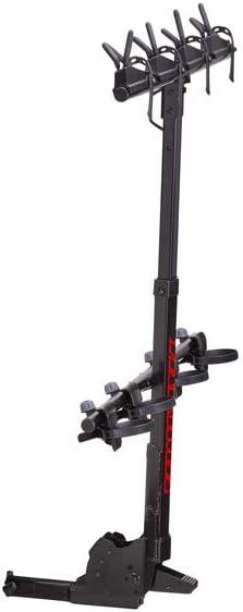 Yakima HangOver 4 Vertical Steel Mountain Bike Hitch Rack, 4 Bikes, Black