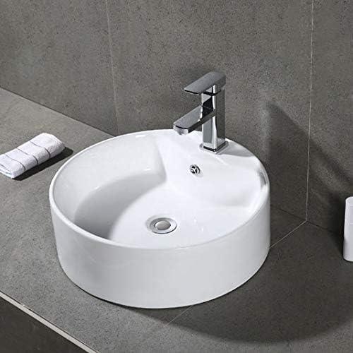 Mira White Ceramic Round Vessel Sink with Overflow Drain