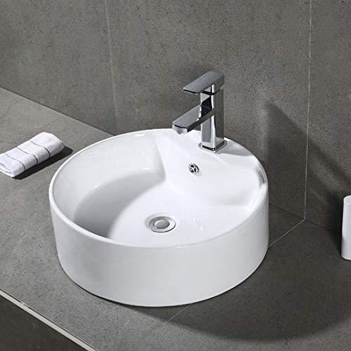 Safavieh Mira 16.92'' White Ceramic Circular Bathroom Sink with Overflow