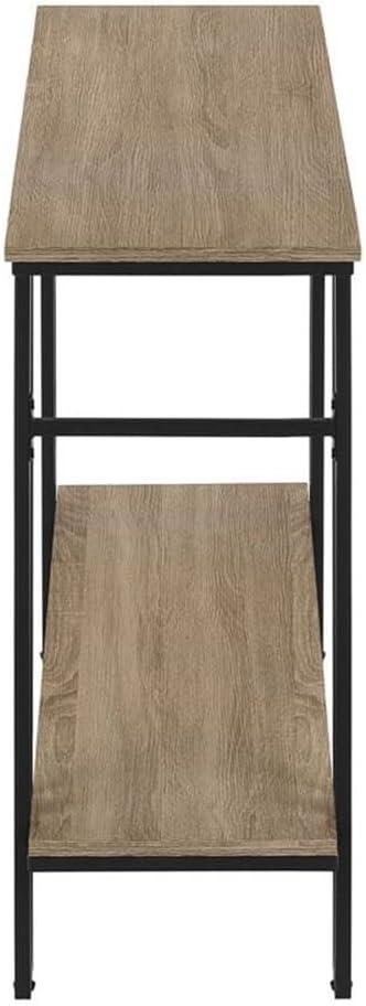 Monarch Specialties Accent Table Console Entryway Narrow Sofa Living Room Bedroom Brown Laminate Black Metal Contemporary Modern