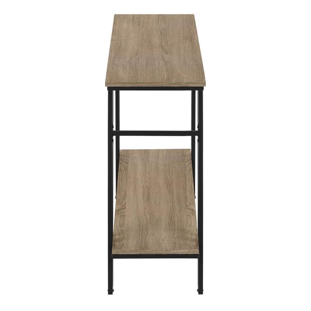 Monarch Specialties Accent Table Console Entryway Narrow Sofa Living Room Bedroom Brown Laminate Black Metal Contemporary Modern