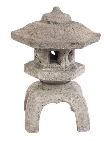 Medium Gray Cast Stone Japanese Garden Lantern