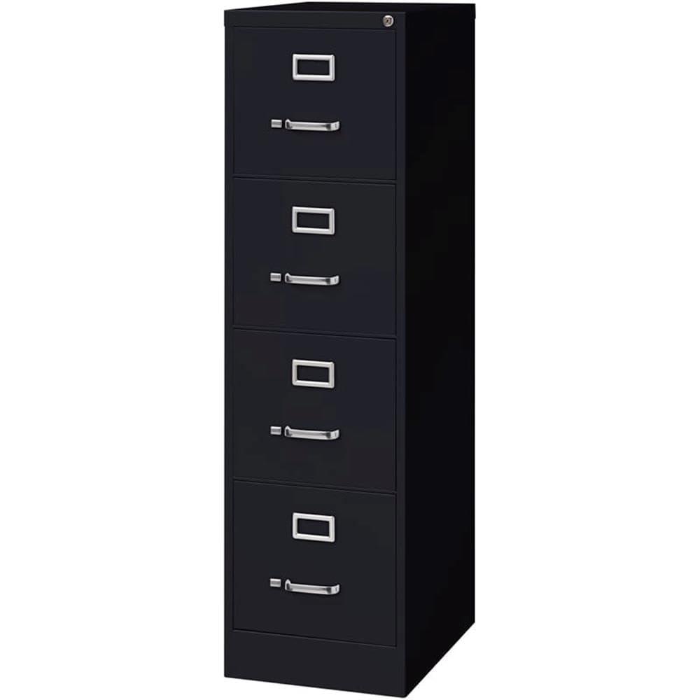 Scranton 4 Drawer 22" Deep Letter File Cabinet in Black, Fully Assembled