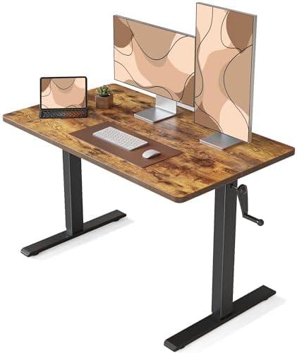 edx Electric Standing Desk, Height Adjustable Desk, 55 x 24 Inches Ergonomic Stand up Desk with Memory Preset and T-Shaped Metal Bracket for Home Office