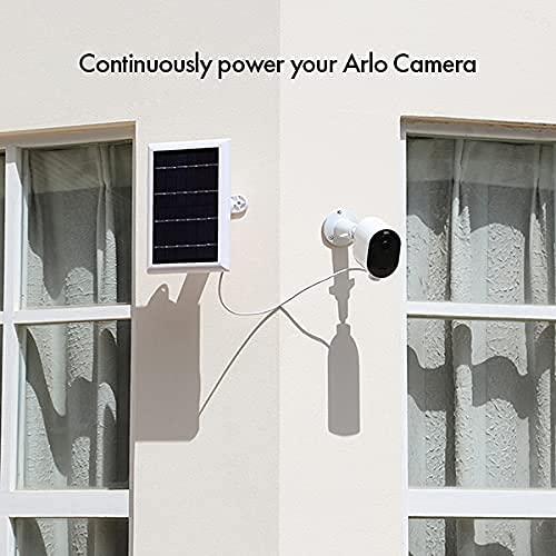 Wasserstein Solar Panel Compatible with Arlo Ultra/Ultra 2, Arlo Pro 3/Pro 4 and Arlo Floodlight ONLY with 13.1ft Cable (2 Pack, White) - Camera Not Included