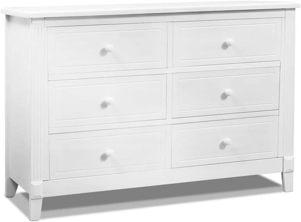 Berkley Classic White Double Dresser with Spacious Dovetail Drawers for Nursery