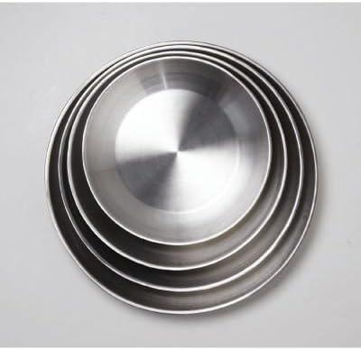 Silver Stainless Steel Double Wall Round Seafood Tray