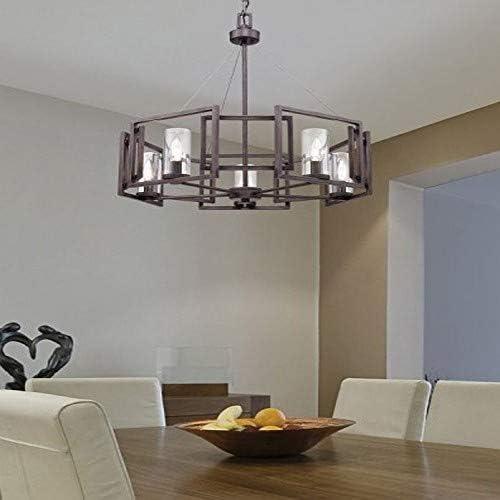 Golden Lighting Marco 5-Light Chandelier in Gunmetal Bronze with Clear Glass