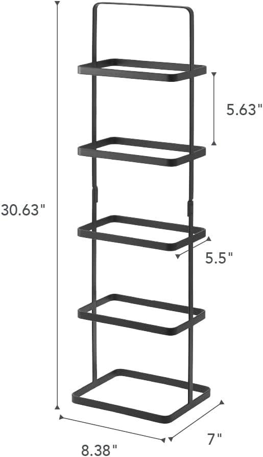 Yamazaki Home Steel Upright 5 Pair Shoe Rack with Handle