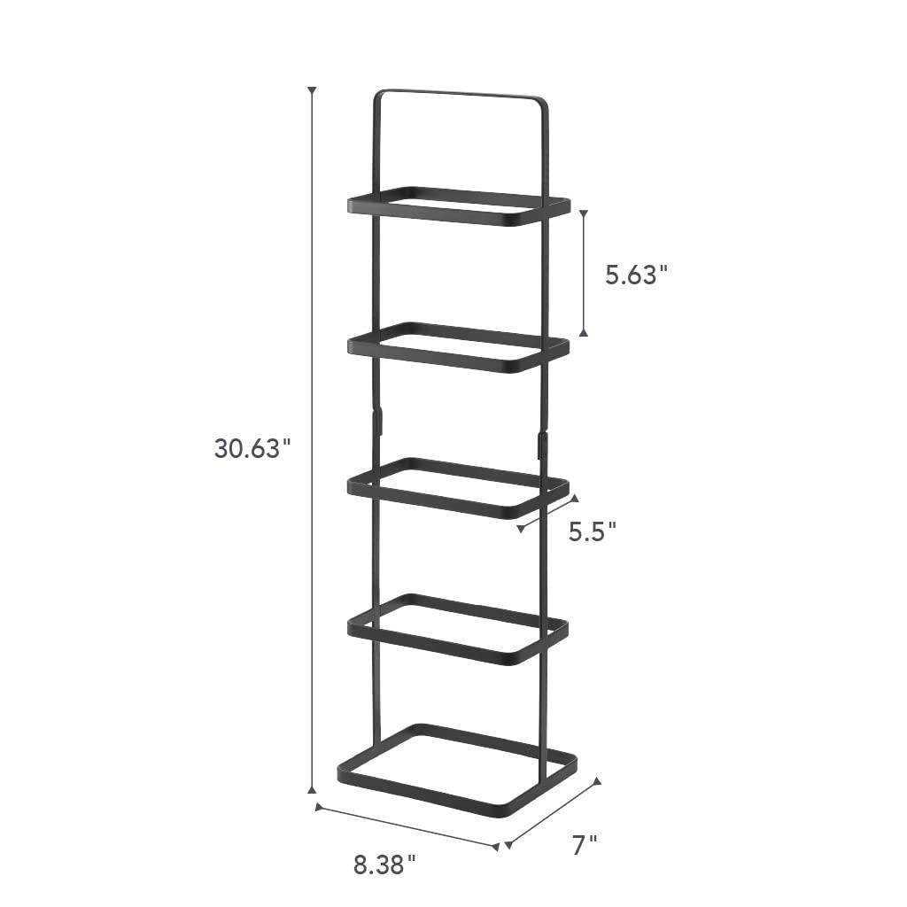 Yamazaki Home Steel Upright 5 Pair Shoe Rack with Handle