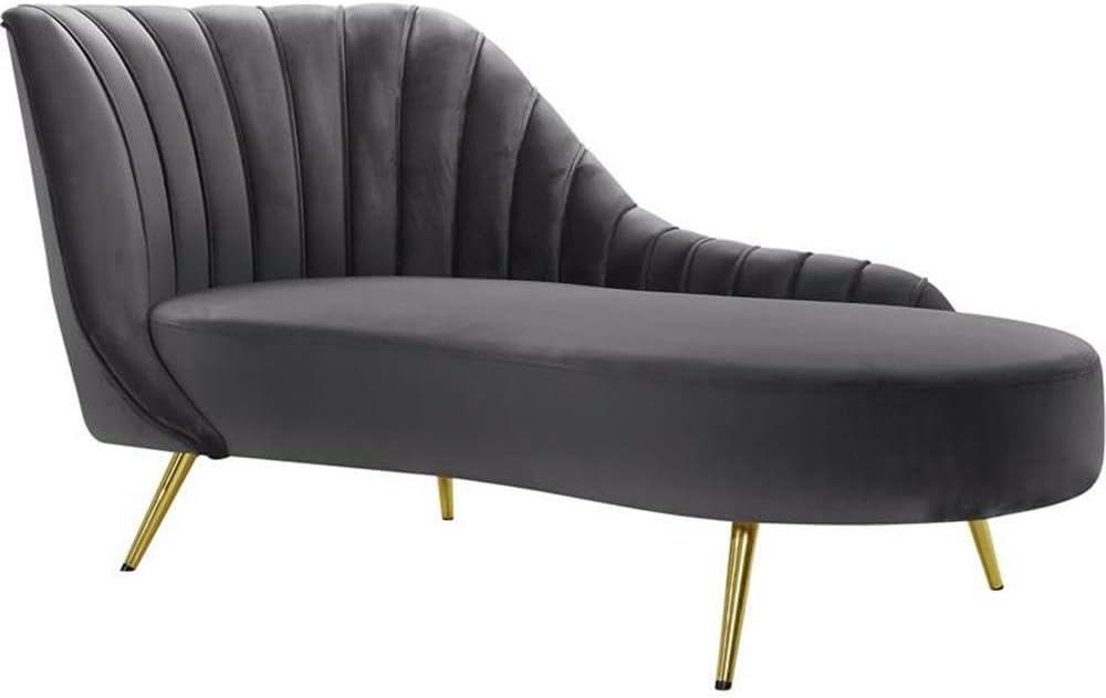 Meridian Furniture Margo Grey Velvet Chaise