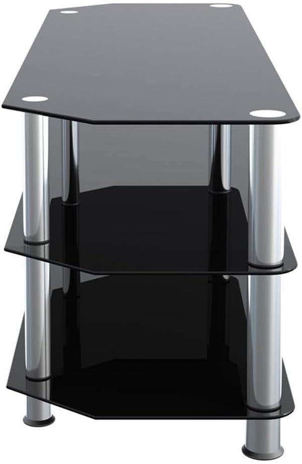 AVF Transitional Steel and Glass TV Stand for up to 60" TVs in Black/Chrome