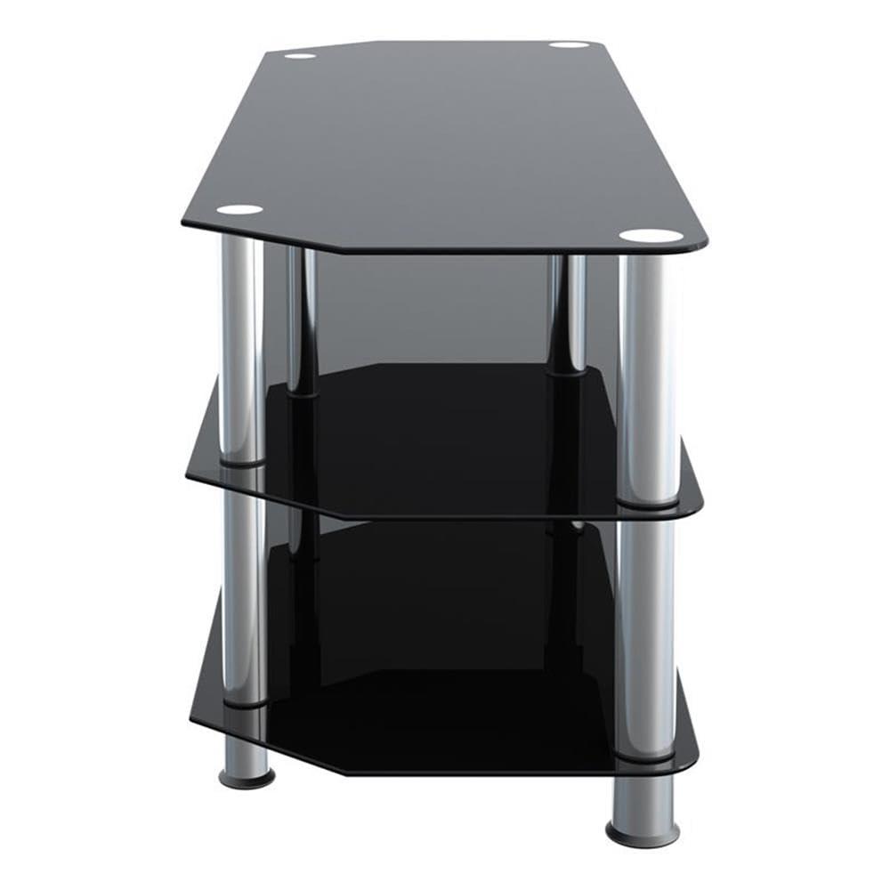 AVF Transitional Steel and Glass TV Stand for up to 60" TVs in Black/Chrome