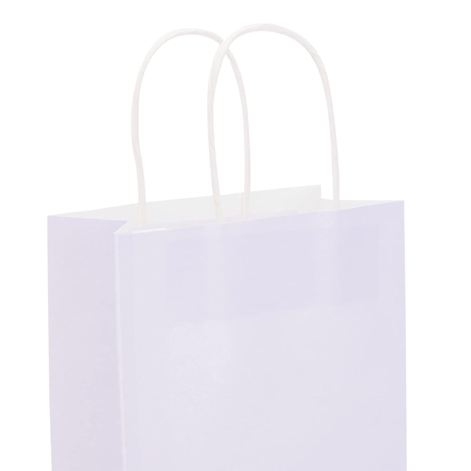 Juvale 25 Pack Pastel Gift Bags with Handles, Paper Party Favor Bags, for Goodies, Birthdays, 5 Colors - 6.3x3.2x8.7 inch