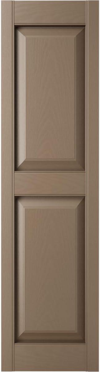 Builders Edge, TailorMade Two Equal Panels, Raised Panel Shutters, Includes Matching Installation Spikes (Per Pair) | Wayfair
