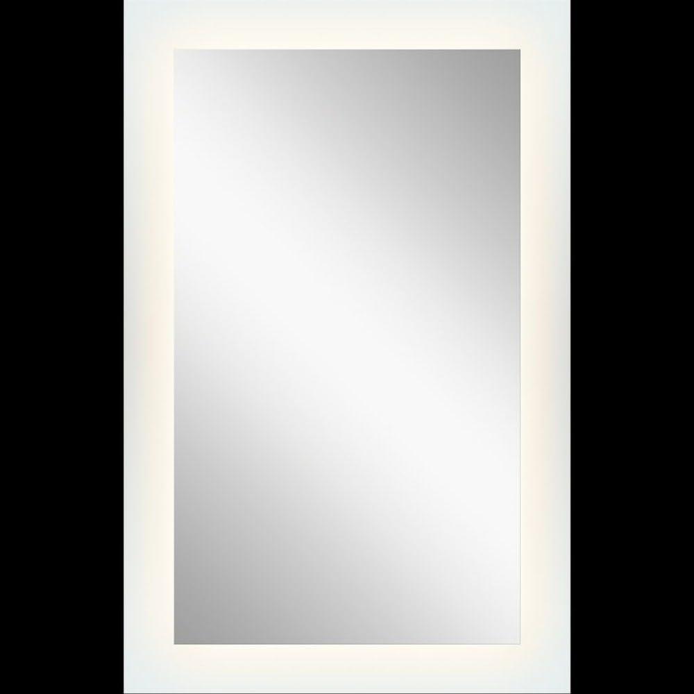 Elegant Dual-Tone LED Bathroom Mirror with Frosted Edge, 42x27"