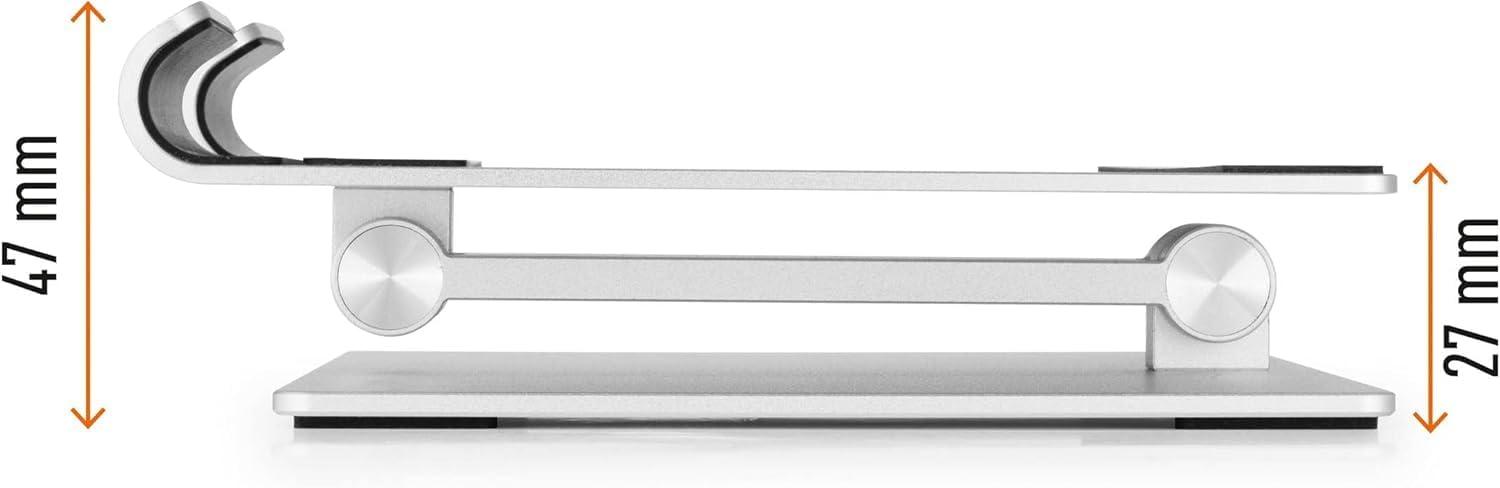 Durable Aluminum Tablet Stand for 7" to 13" Tablets and Smartphones - Height and Angle Adjustable for iPad, Samsung, and More - Foldable Kitchen and Desk Holder