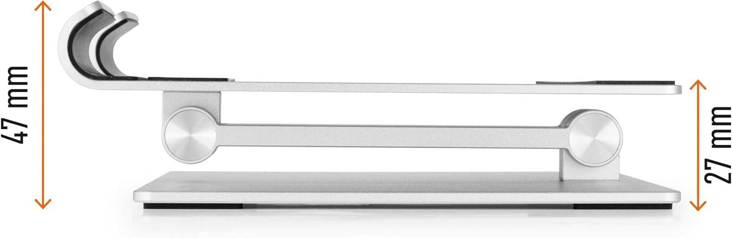Durable Aluminum Tablet Stand for 7" to 13" Tablets and Smartphones - Height and Angle Adjustable for iPad, Samsung, and More - Foldable Kitchen and Desk Holder