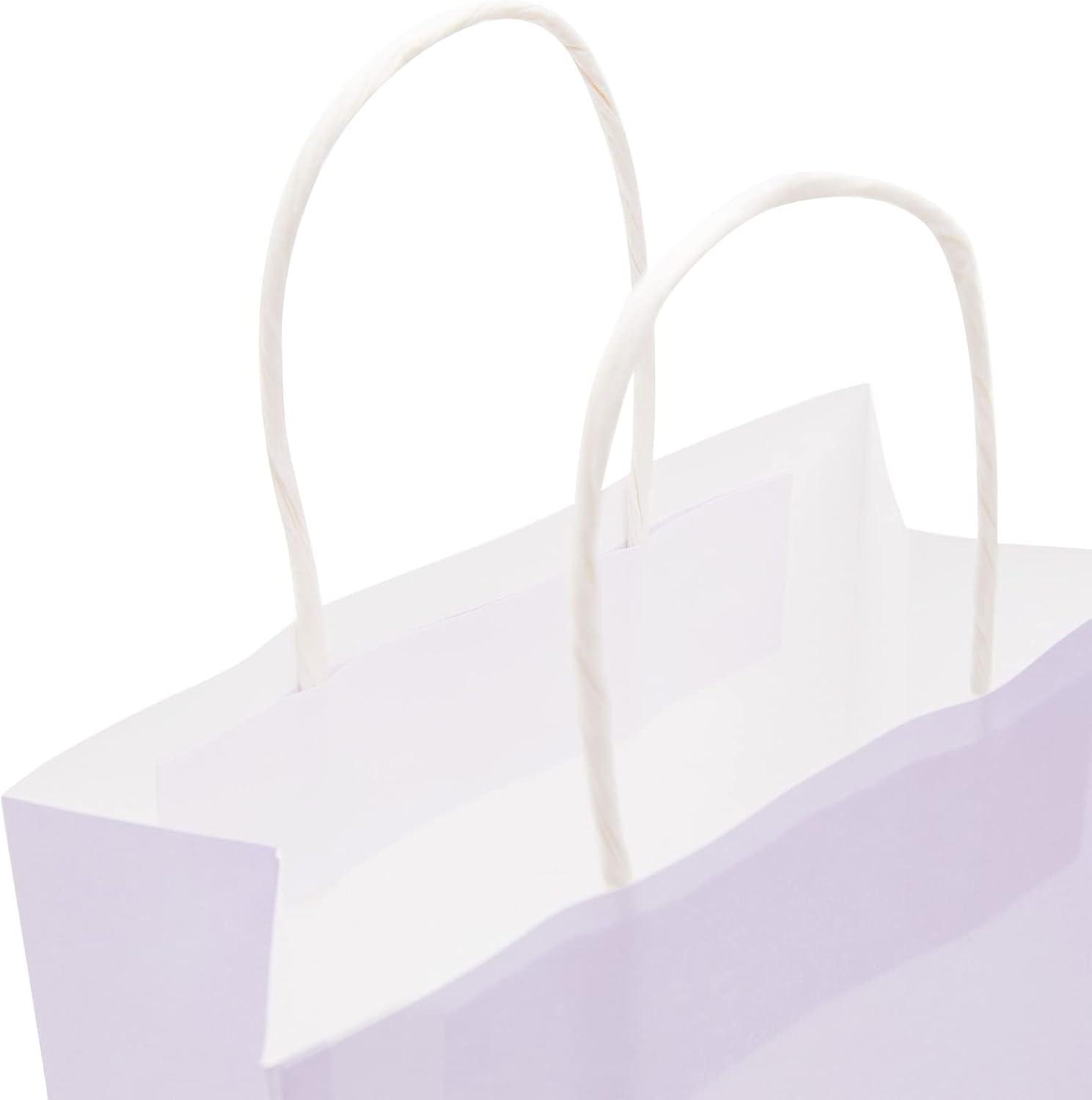 Juvale 25 Pack Pastel Gift Bags with Handles, Paper Party Favor Bags, for Goodies, Birthdays, 5 Colors - 6.3x3.2x8.7 inch