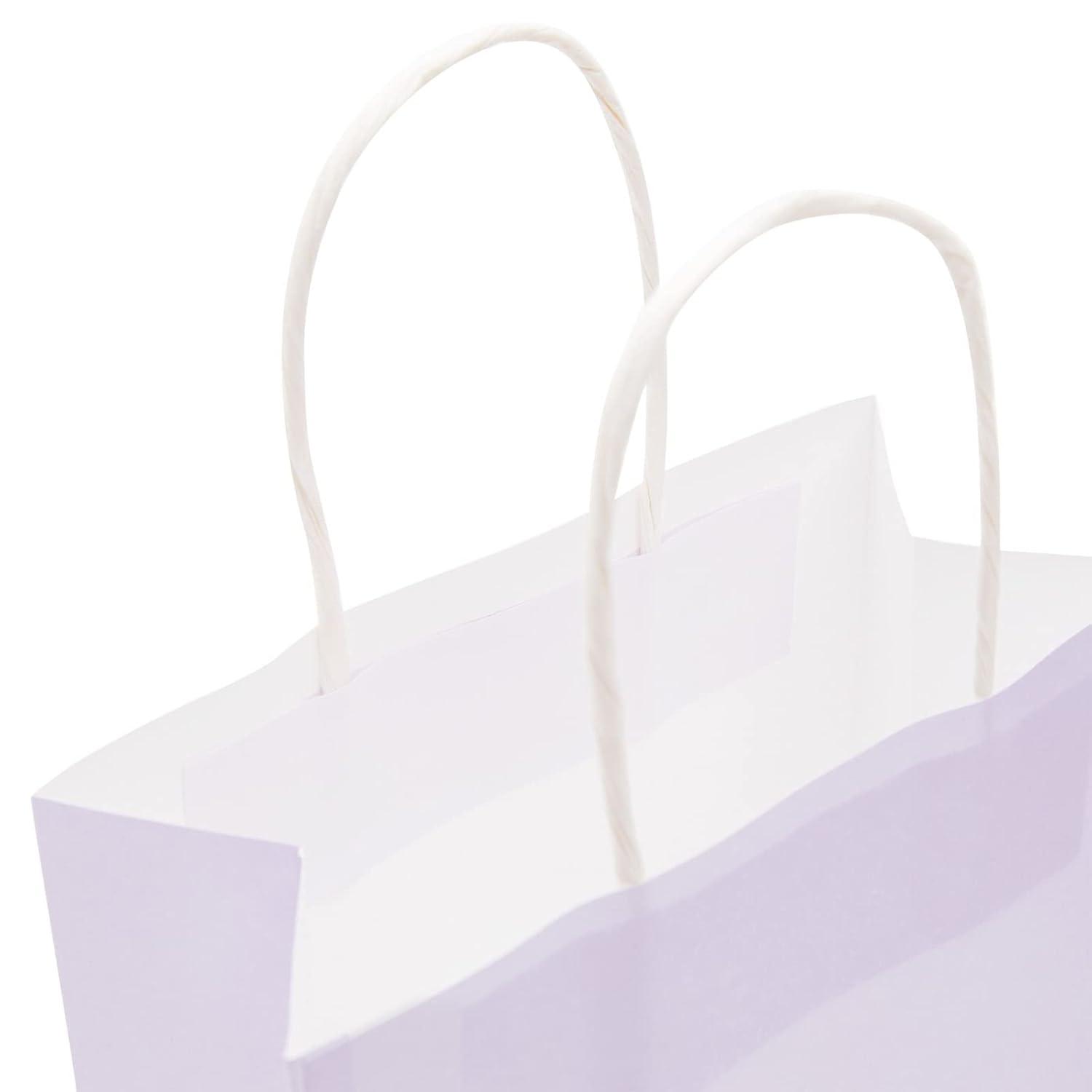 Juvale 25 Pack Pastel Gift Bags with Handles, Paper Party Favor Bags, for Goodies, Birthdays, 5 Colors - 6.3x3.2x8.7 inch