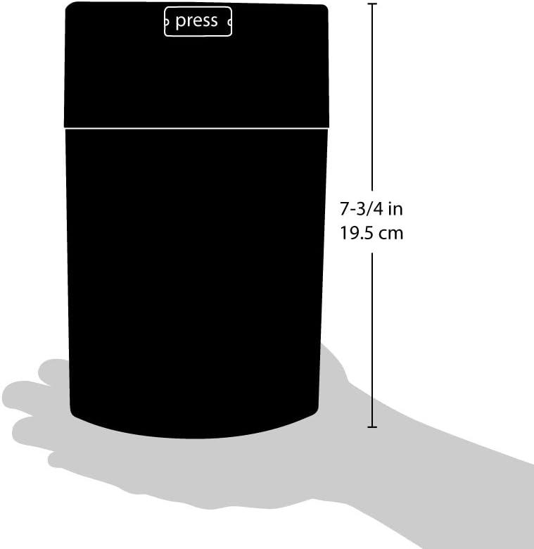 Coffeevac 1LB â€“ Patented Airtight Container | Multi-use Vacuum Container Works as Smell Proof Containers for Ground Coffee and Coffee Bean Containers. Black Cap and Clear Body with Logo
