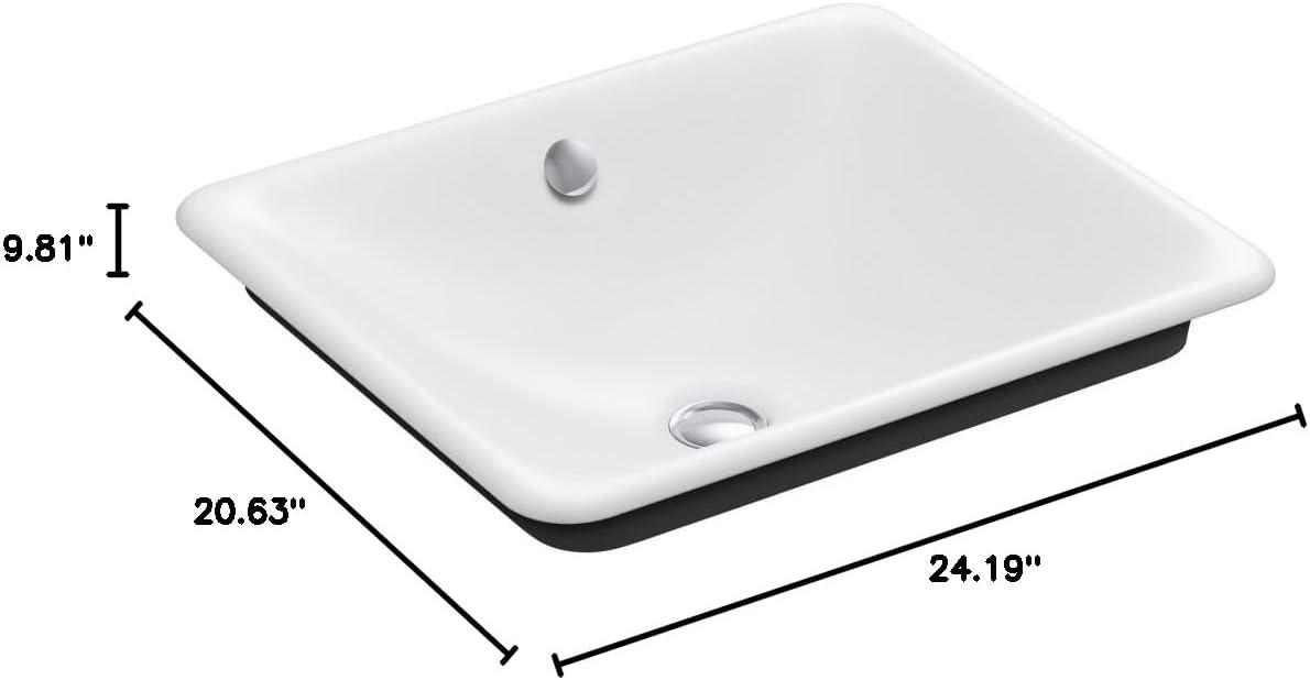 Iron Plains 6.3" Tall Metal Rectangular Bathroom Sink with Overflow