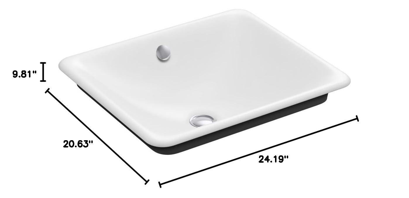 Iron Plains 6.3" Tall Metal Rectangular Bathroom Sink with Overflow