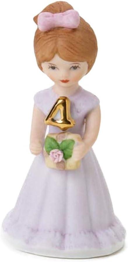 Brunette Girl Age 4 Porcelain Figurine with Lavender Dress