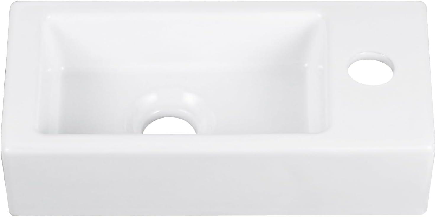 DeerValley DV-1V081R White Ceramic Rectangular 7'' Wall Mount Bathroom Sink
