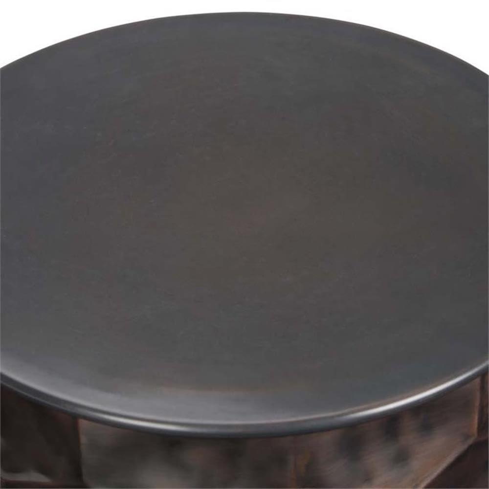 Simpli Home Whitney 17"W Metal Industrial End Table with Storage and Honeycomb Design, Assembled