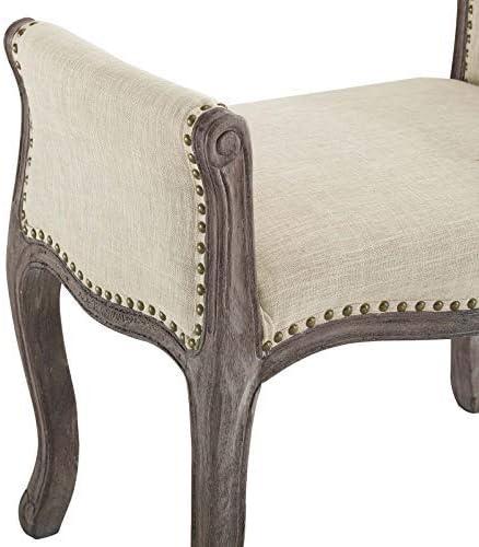 Avail 27'' Beige French-Inspired Upholstered Bedroom Bench