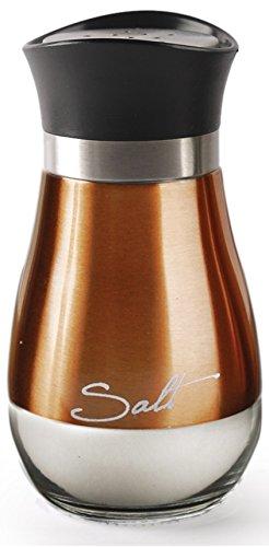 Circleware, Cafe Contempo Copper and Glass Salt and Pepper Shaker Set, Set of 2, 4.42oz each