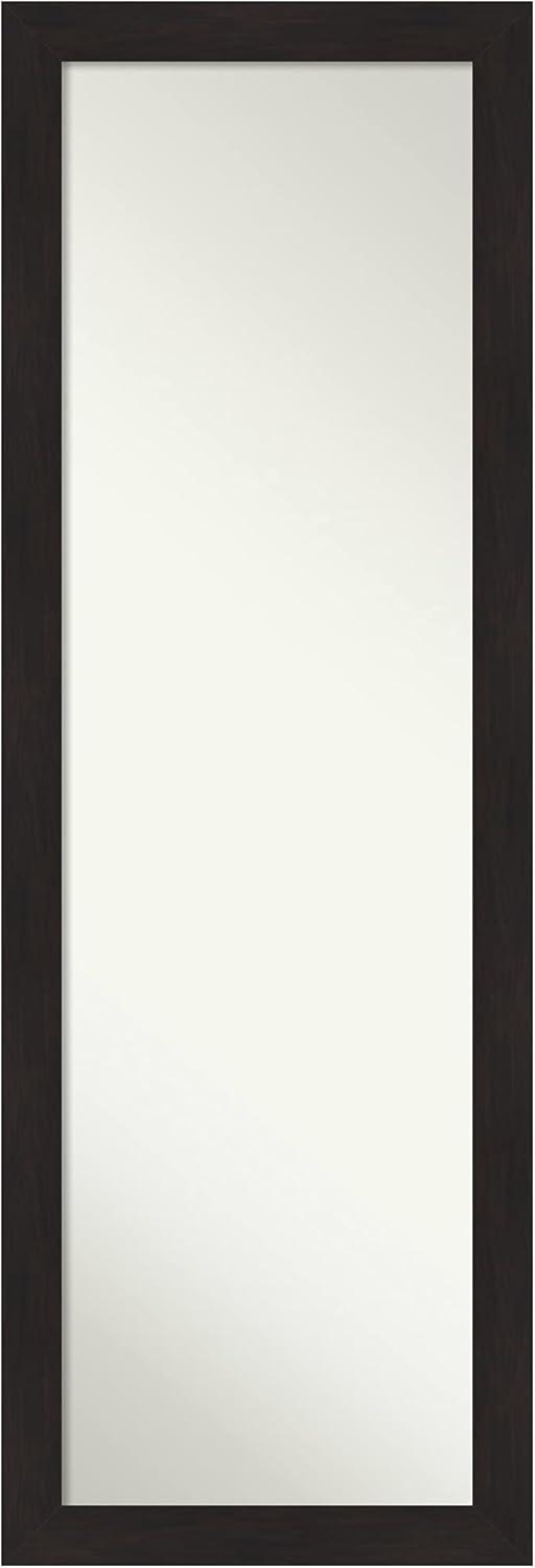 18" x 52" Non-Beveled Furniture Espresso Narrow Full Length on The Door Mirror - Amanti Art: Polystyrene Frame, Includes Mount Hardware