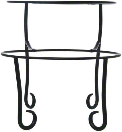 Black Wrought Iron Two-Tier Round Pizza Stand