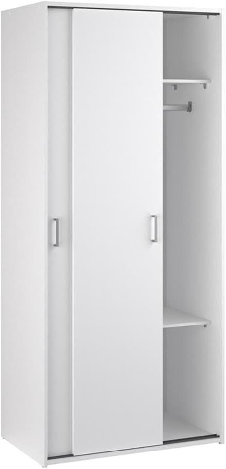 Tvilum Space Armoire Wardrobe with 2 Sliding Doors for Adults in White