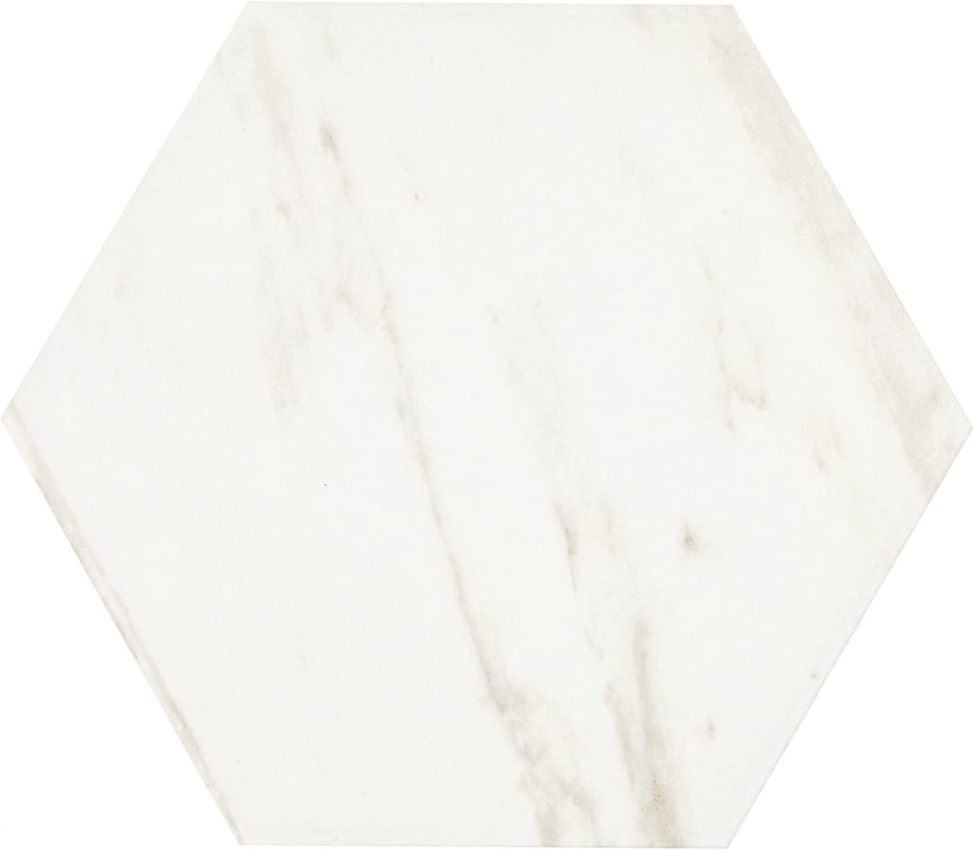 Daltile Perpetuo 8" X 9" Hexagon Porcelain Marble Look Wall & Floor Tile