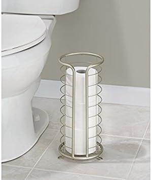 mDesign mDesign Metal Toilet Paper Holder Stand, Freestanding 3 Roll Reserve 5UY50Y