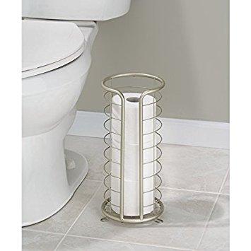mDesign mDesign Metal Toilet Paper Holder Stand, Freestanding 3 Roll Reserve 5UY50Y