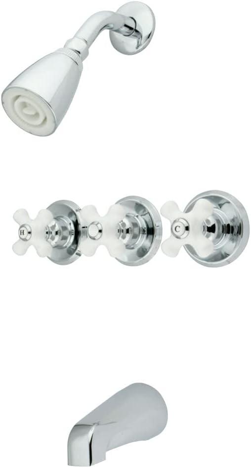 Kingston Brass Victorian Triple-Handle Tub and Shower Faucet