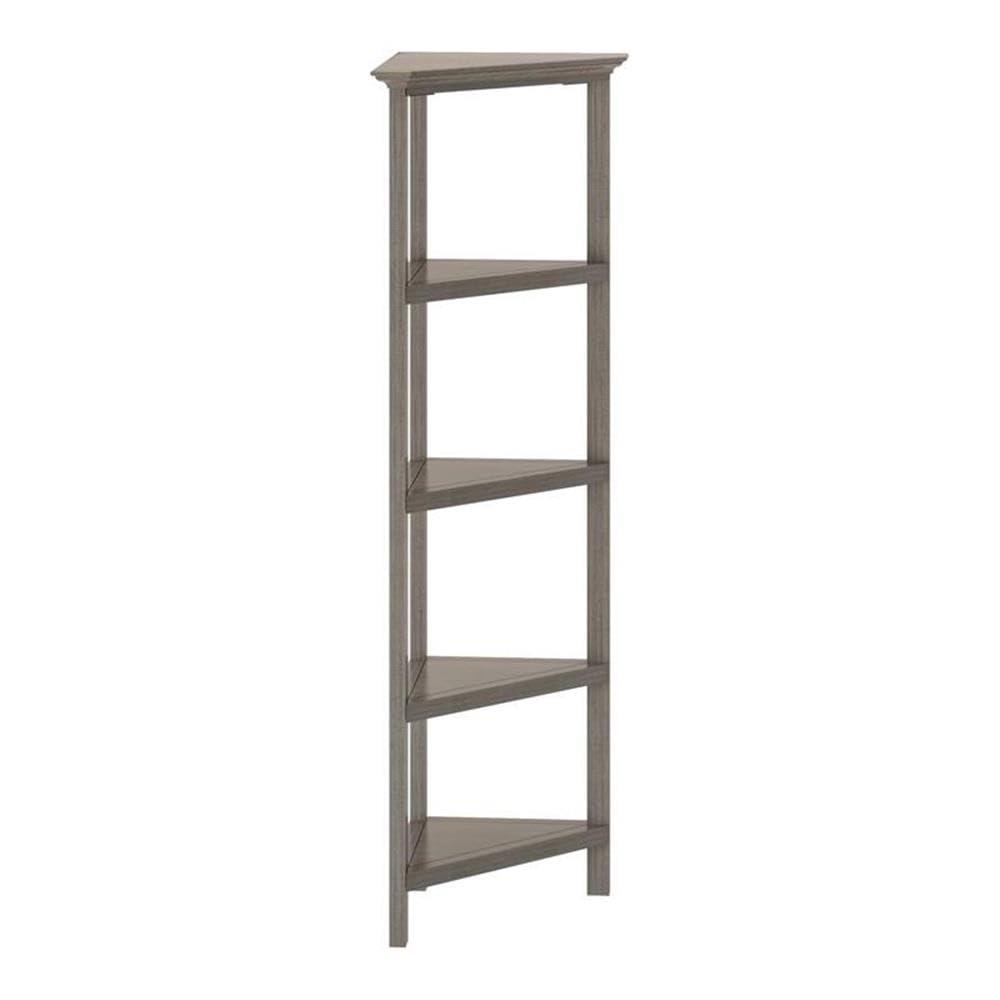 NewRidge 4-Tier Corner Wooden Bookcase Washed Grey
